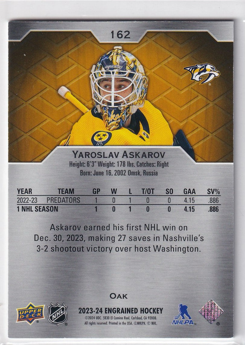 2023-24 Upper Deck Engrained Hockey #/399 #162 Nashville Predators (Yaroslav Askarov)