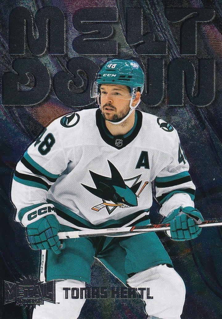 2023-24 SkyBox Metal Universe Hockey Meltdown #M10 San Jose Sharks, Tomas Hertl
