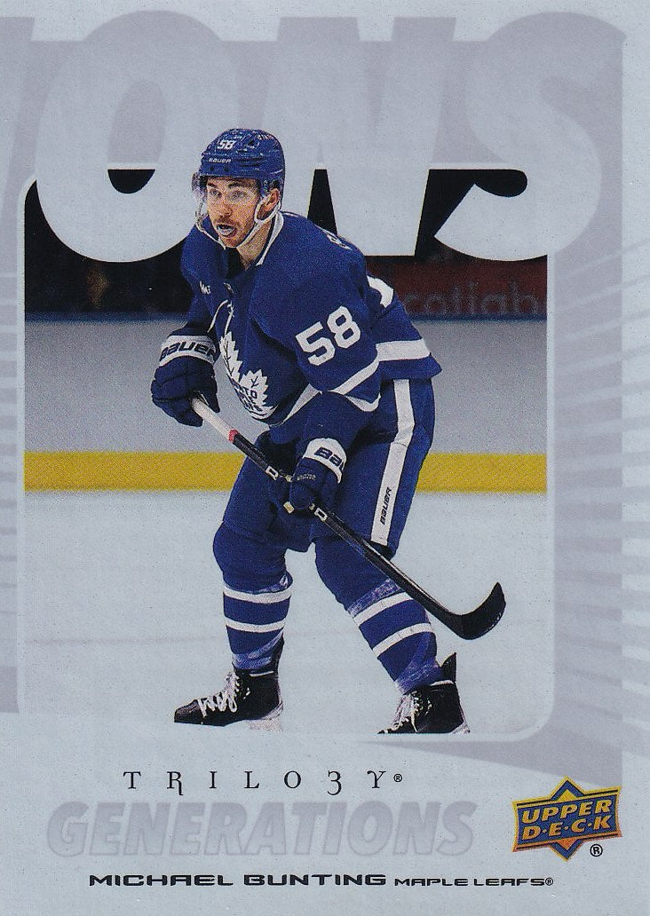 2023-24 Upper Deck Trilogy Hockey Generations #TG-8C Toronto Maple Leafs, Michael Bunting