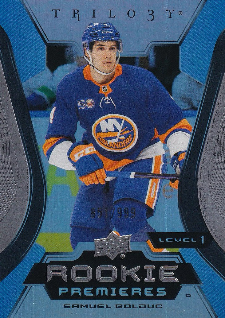 2023-24 Upper Deck Trilogy Hockey #/999 #109 New York Islanders, Samuel Bolduc
