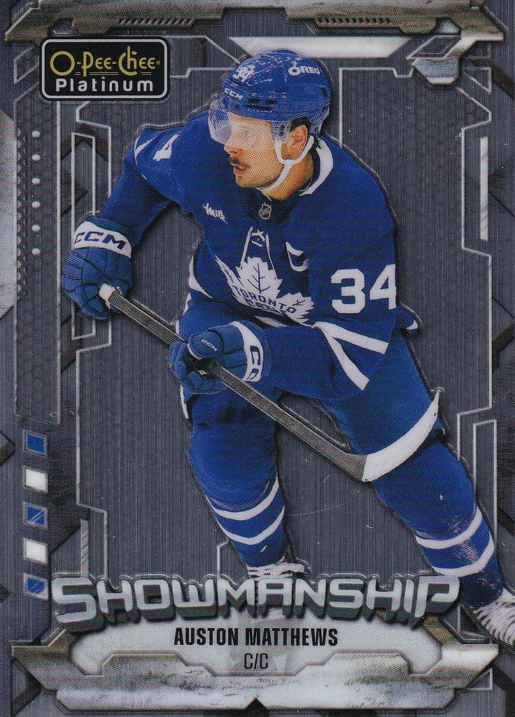 2024-25 O-Pee-Chee Platinum Hockey Showmanship #S-21 Toronto Maple Leafs, Auston Matthews