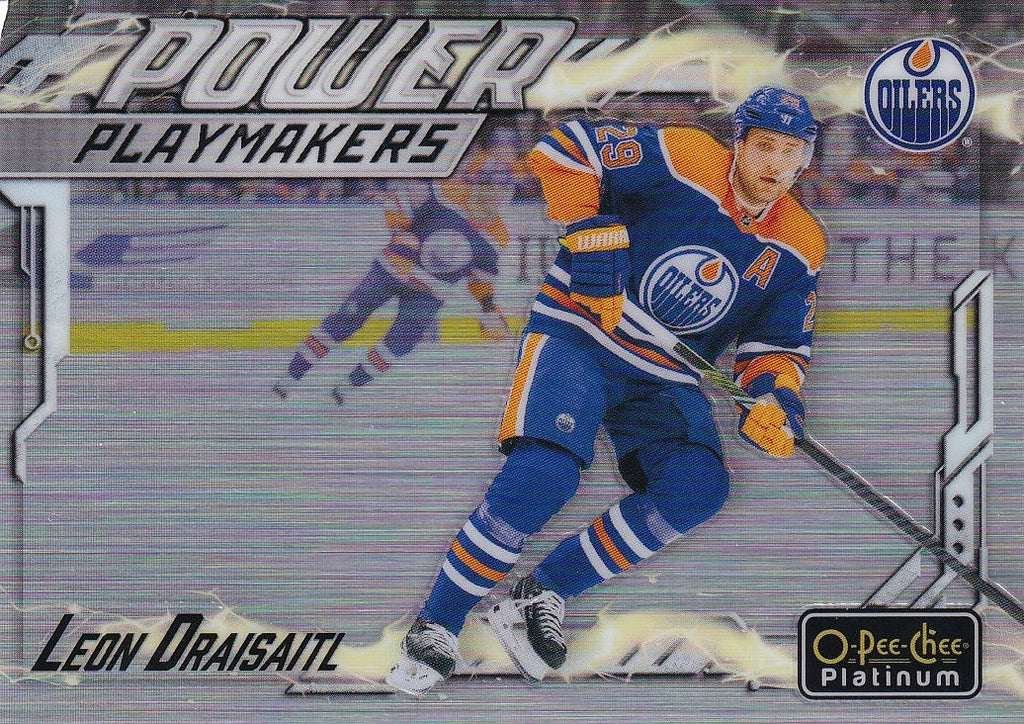 2024-25 O-Pee-Chee Platinum Hockey Power Playmakers #PM-14 Edmonton Oilers, Leon Draisaitl