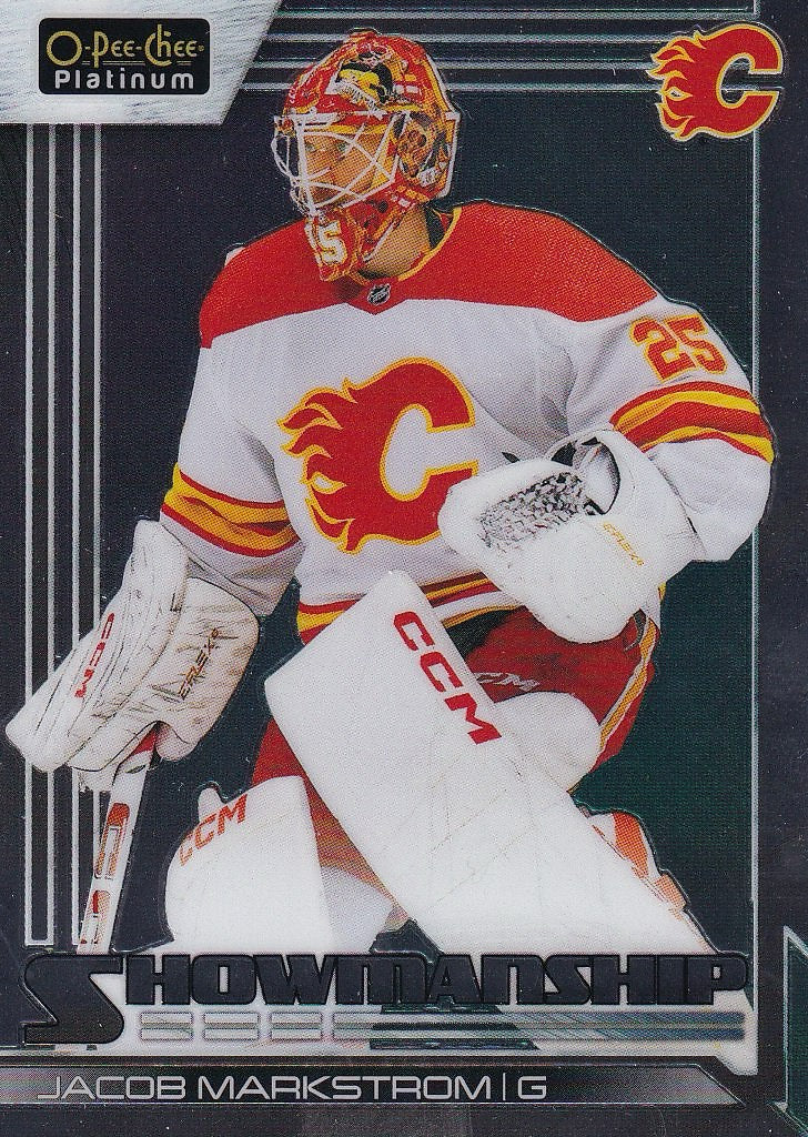 2023-24 O-Pee-Chee Platinum Hockey Showmanship #S-25 Calgary Flames, Jacob Markstrom
