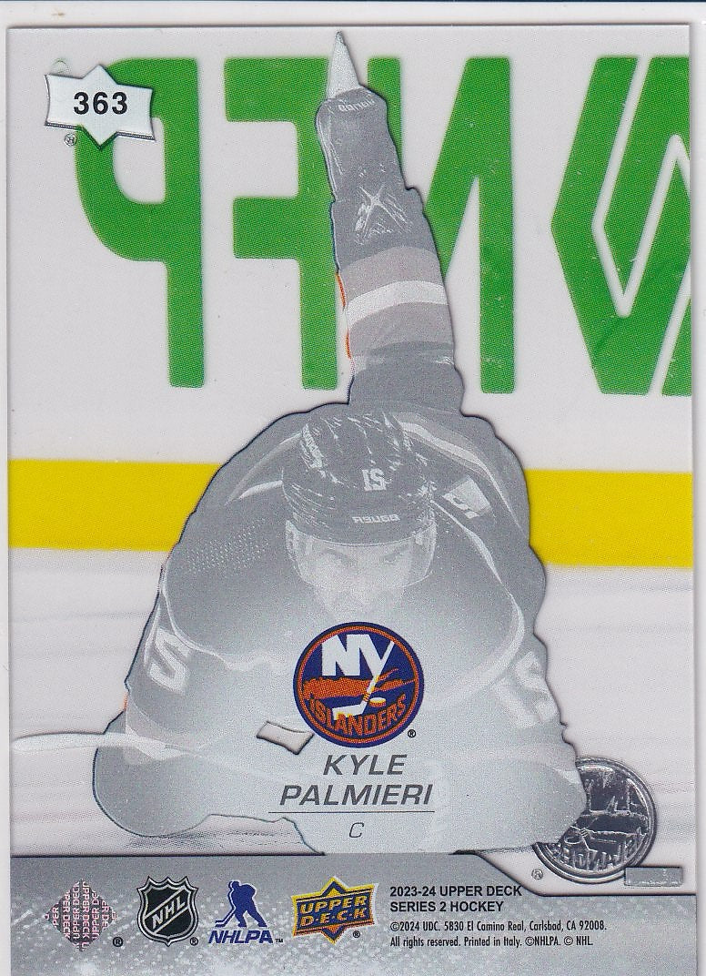2023-24 Upper Deck Series 2 Hockey Clear Cut Parallel #363 New York Islanders, Kyle Palmieri