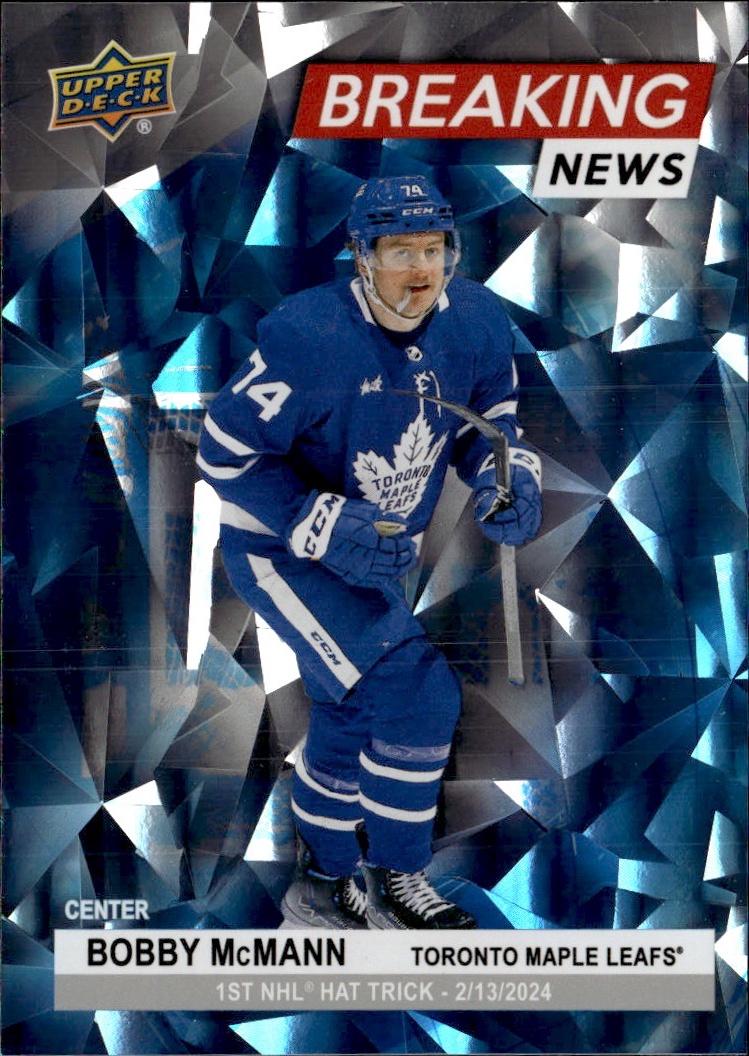 2024-25 Upper Deck Series 1 Hockey Breaking News #BN-2 Toronto Maple Leafs, Bobby McMann