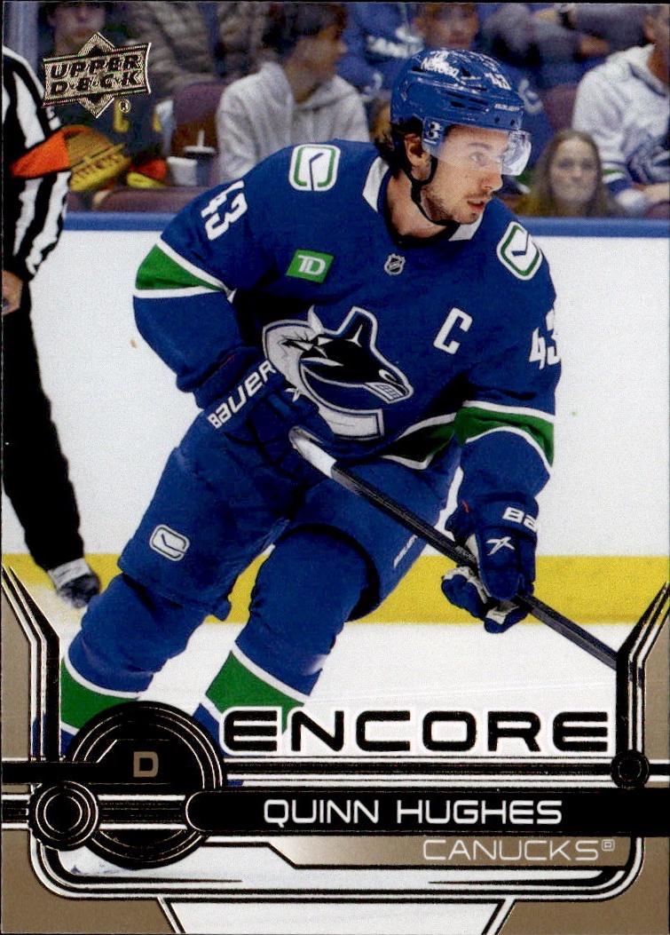 2024-25 Upper Deck Extended Series Hockey Encore Gold #E-12 Vancouver Canucks, Quinn Hughes