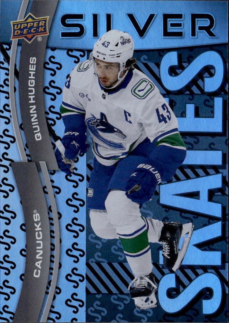 2024-25 Upper Deck Extended Series Hockey Silver Skates #SS-25 Quinn Hughes Vancouver Canucks, Quinn Hughes