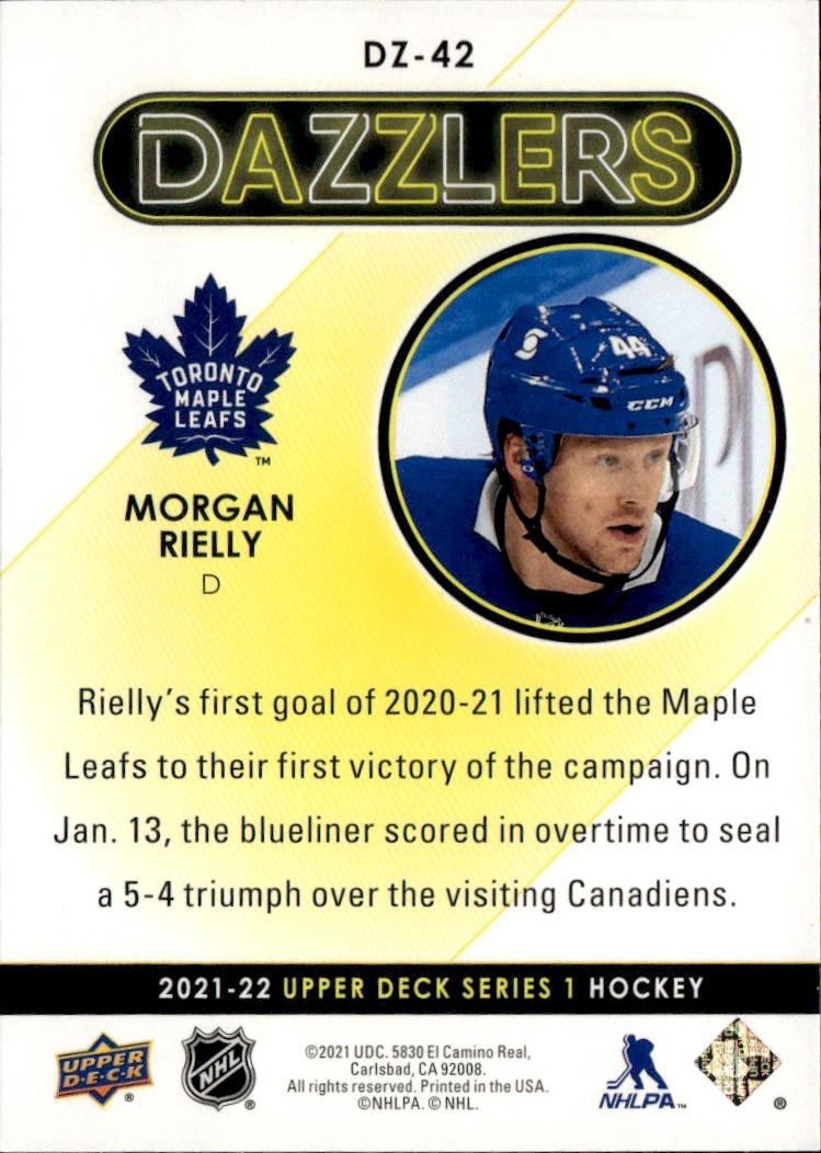 2021-22 Upper Deck Series 1 Hockey Dazzlers Blue #DZ-42 Toronto Maple Leafs, Morgan Rielly