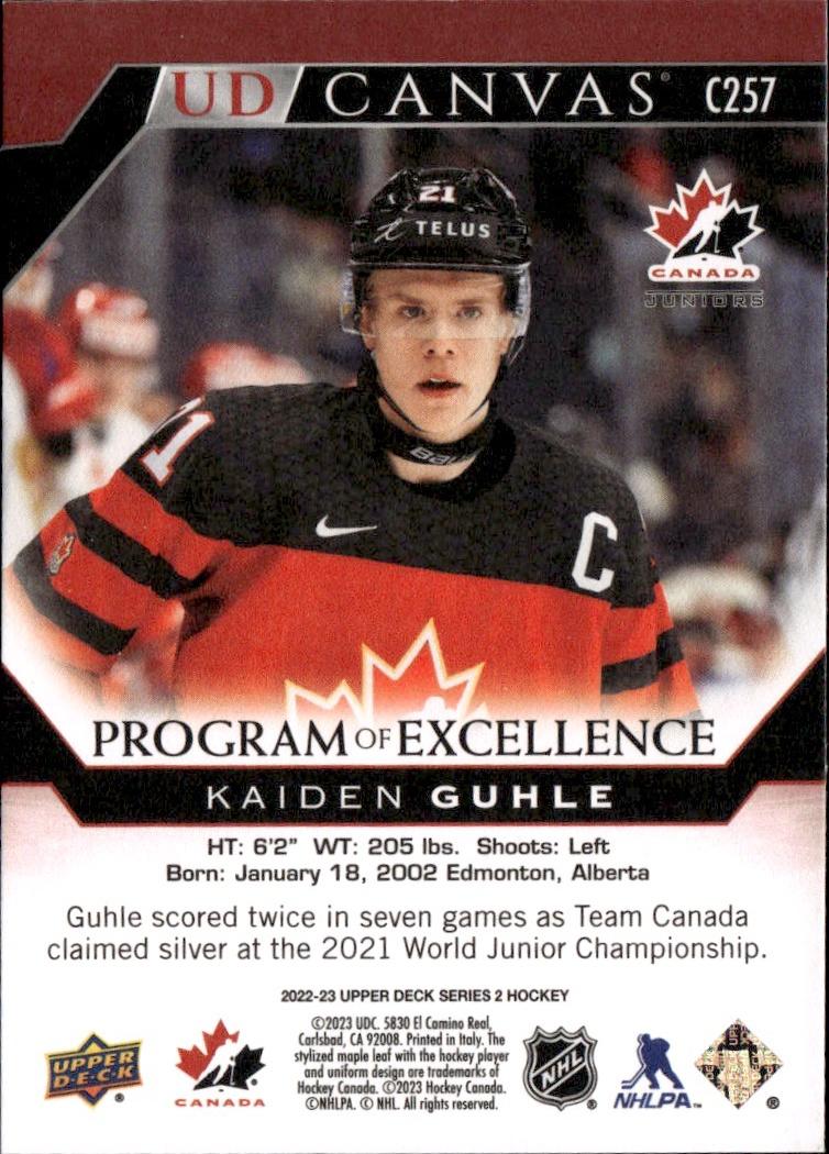 2022-23 Upper Deck Series 2 UD Canvas Program Of Excellence #C257 Canada, Kaiden Guhle