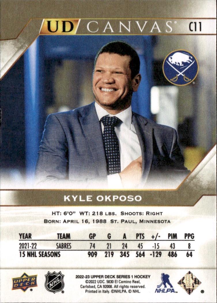 2022-23 Upper Deck Series 1 Hockey UD Canvas #C11 Buffalo Sabres, Kyle Okposo