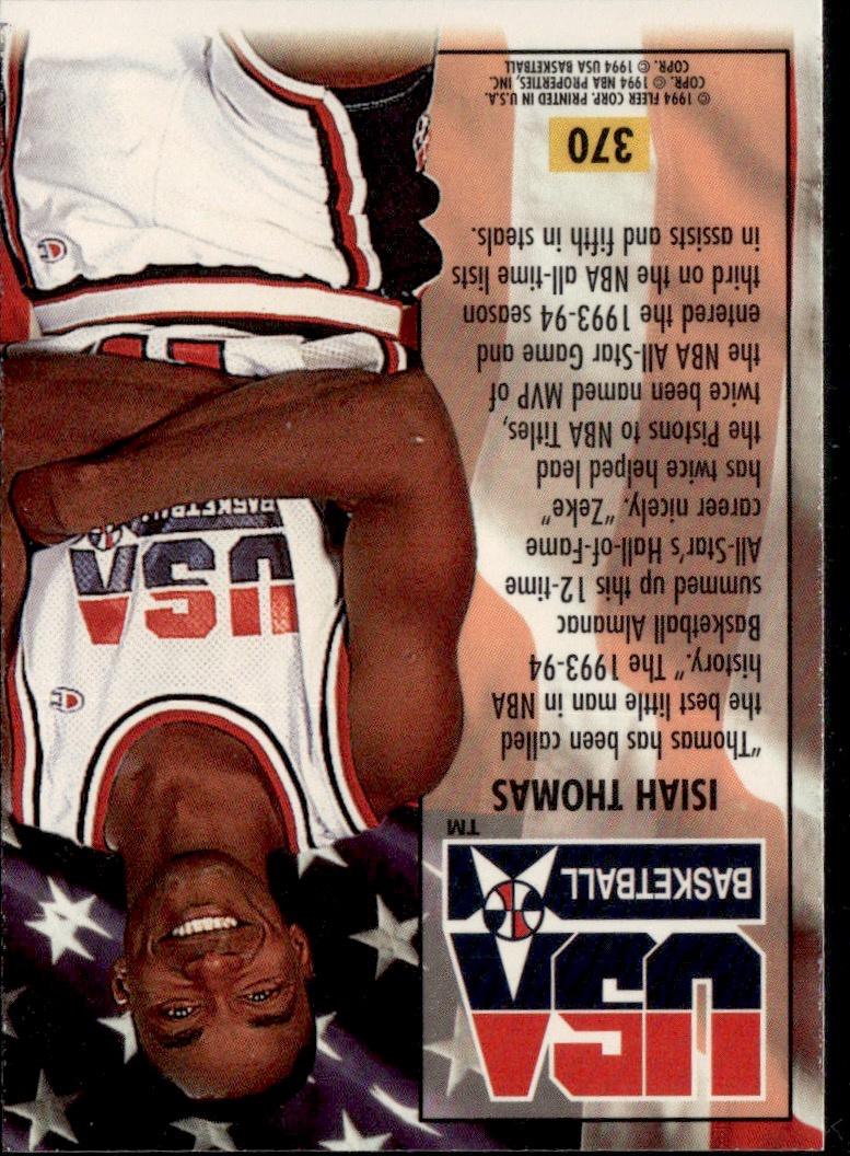 1993-94 Ultra Basketball - Base #370 USA, Isiah Thomas