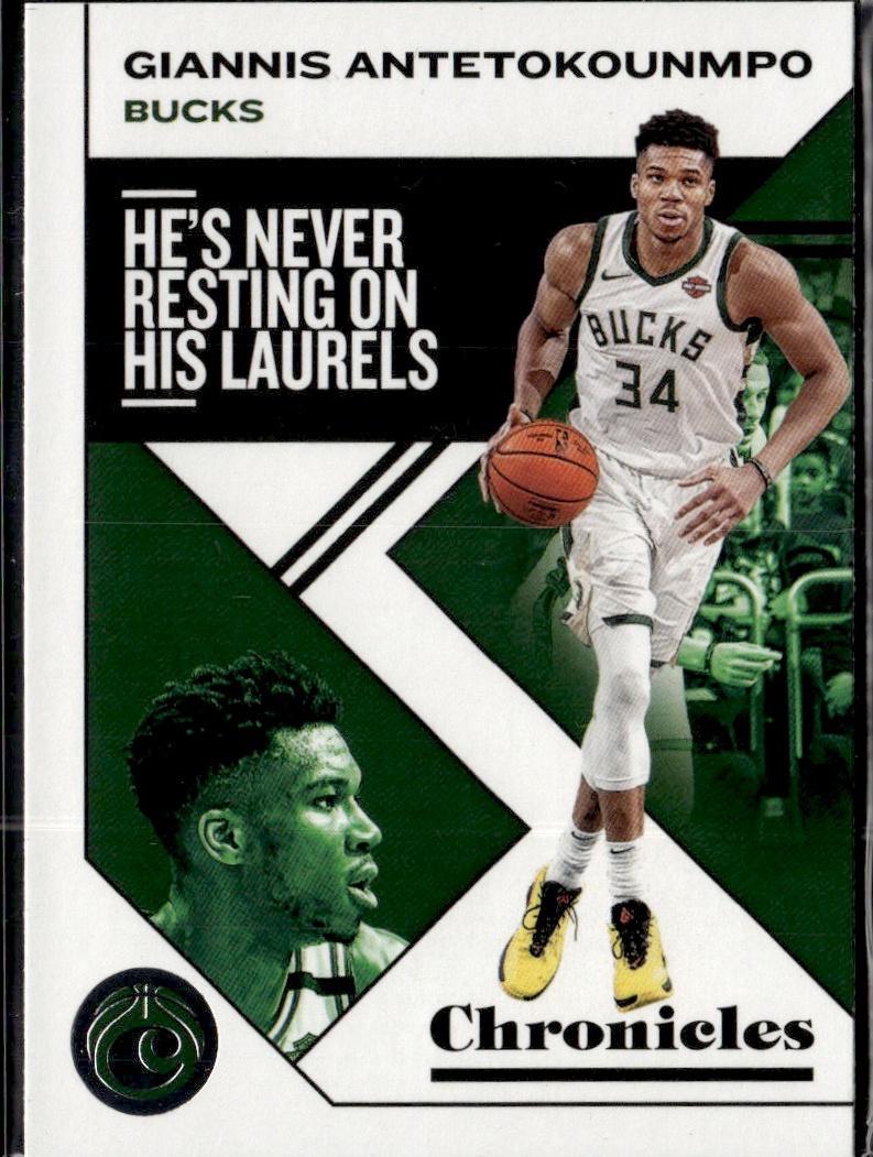 2019-20 Panini Chronicles Basketball - Base Green #39 Milwaukee Bucks, Giannis Antetokounmpo
