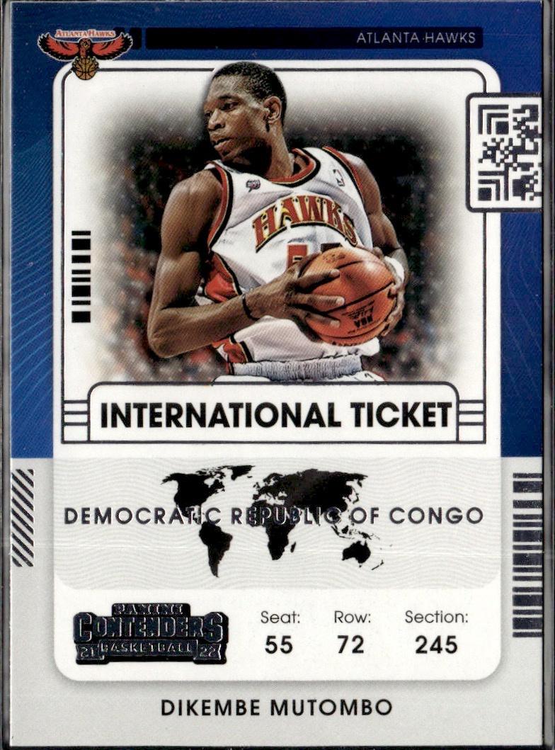 2021-22 Panini Contenders Basketball - International Ticket #28 Atlanta Hawks, Dikembe Mutombo