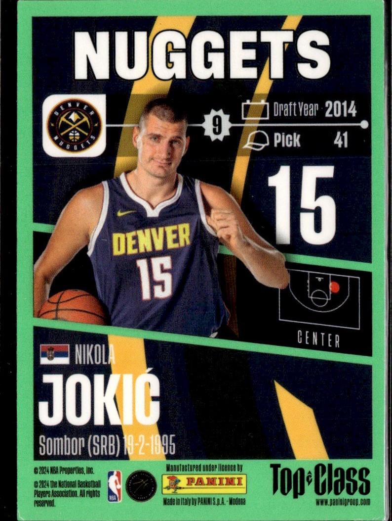 2023-24 Panini NBA Top Class Basketball - Base #75 Denver Nuggets, Nikola Jokić