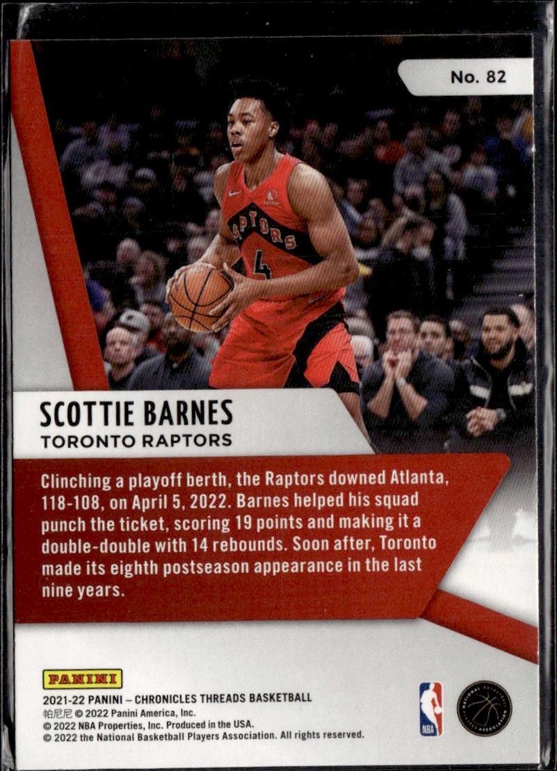 2021-22 Panini Chronicles Basketball - Base #82 Toronto Raptors (Scottie Barnes)