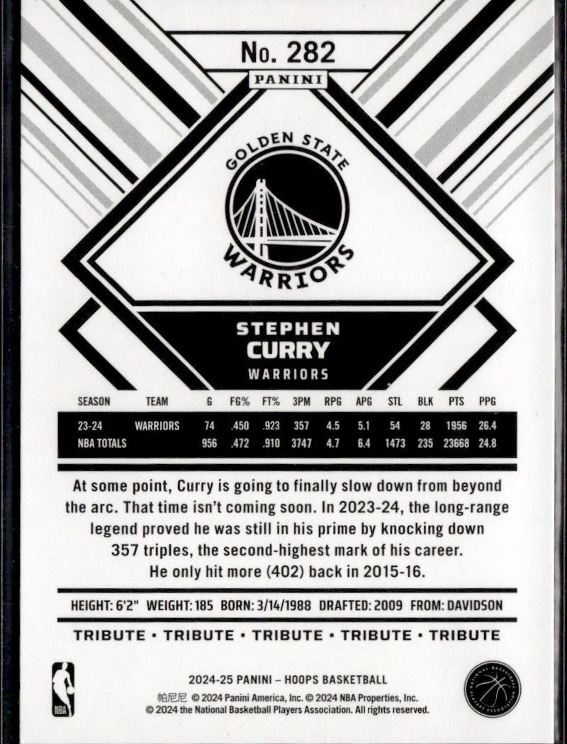 2024-25 Hoops Basketball - Base #282 Golden State Warriors (Stephen Curry)