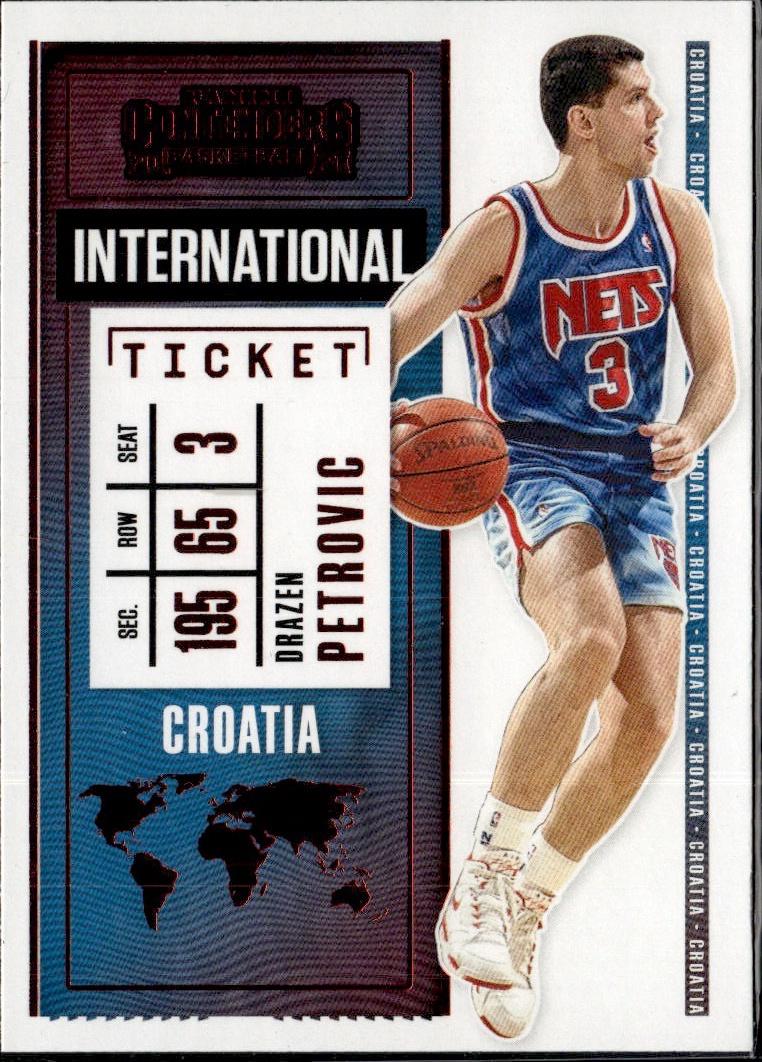 2020-21 Panini Contenders Basketball - International Ticket Red #2 Drazen Petrovic New Jersey Nets,