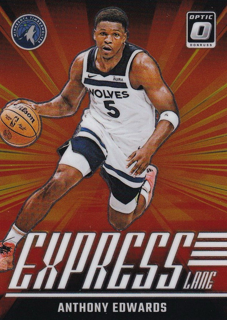 2024-25 Donruss Optic Basketball Express Lane #7 Minnesota Timberwolves, Anthony Edwards
