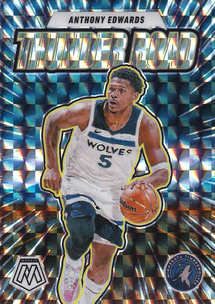 2024-25 Panini Mosaic Basketball Thunder Road Mosaic #4 Minnesota Timberwolves, Anthony Edwards