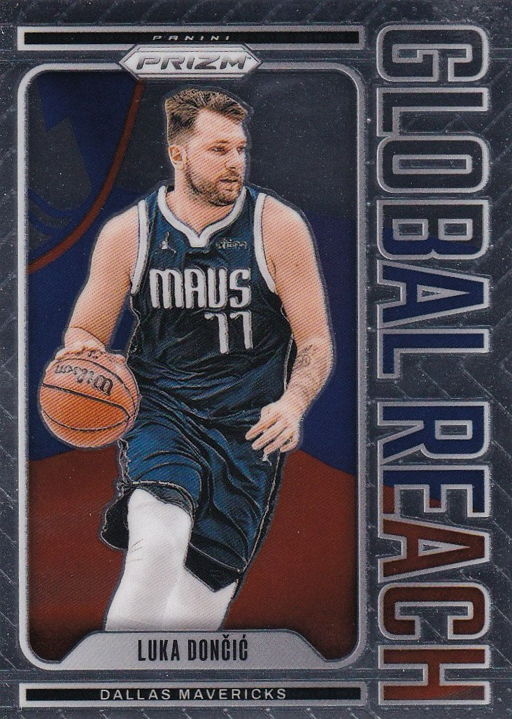 2024-25 Panini Prizm Basketball Global Reach #8 Dallas Mavericks, Luka Doncic