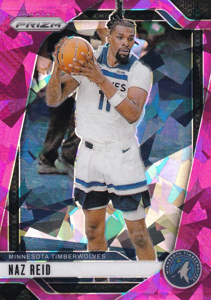 2024-25 Panini Prizm Basketball - Base Prizms Pink Ice #176 Minnesota Timberwolves, Naz Reid