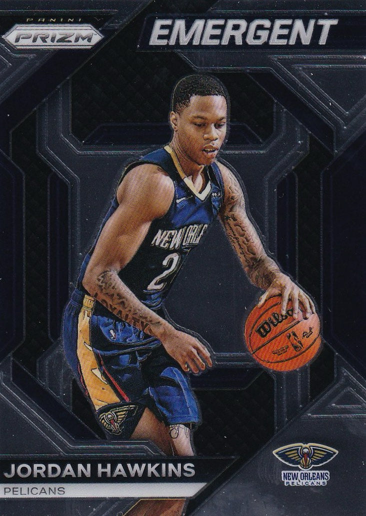 2023-24 Panini Prizm Basketball Emergent #19 New Orleans Pelicans, Jordan Hawkins