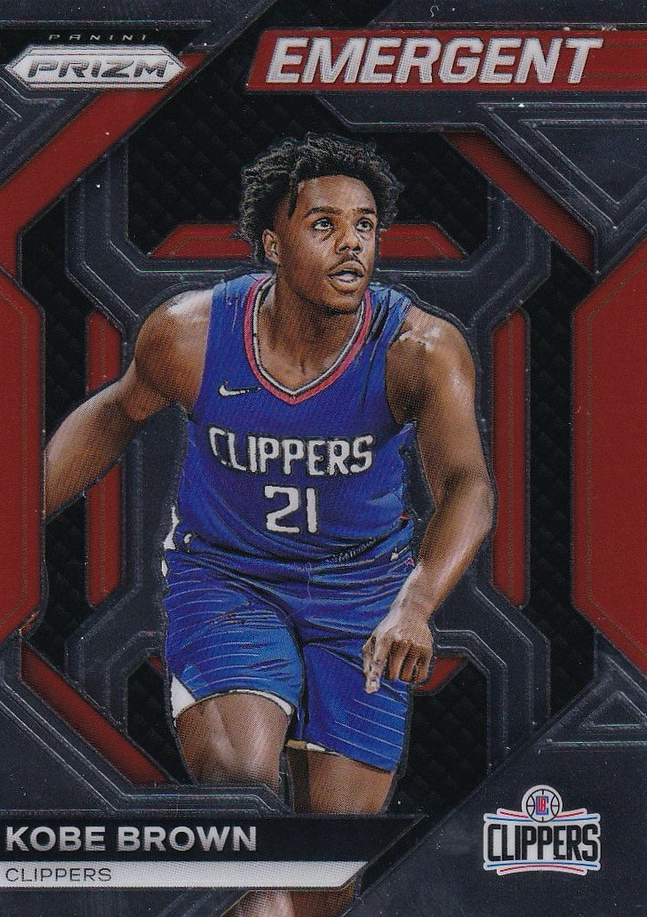 2023-24 Panini Prizm Basketball Emergent #18 Los Angeles Clippers, Kobe Brown