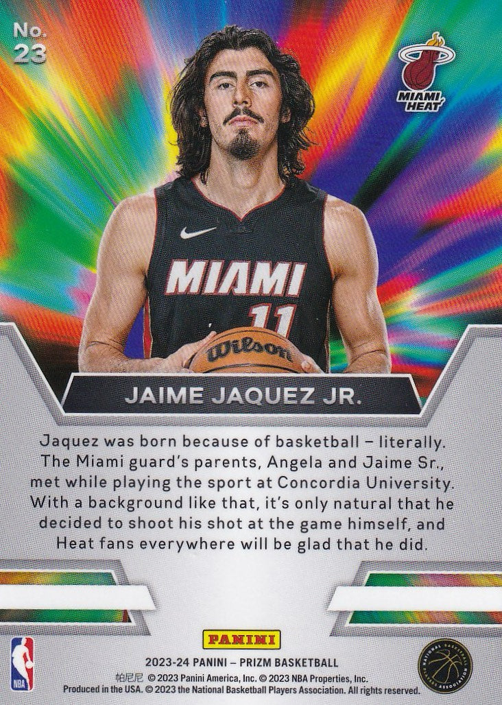 2023-24 Panini Prizm Basketball Instant Impact #23 Miami Heat, Jaime Jaquez Jr.