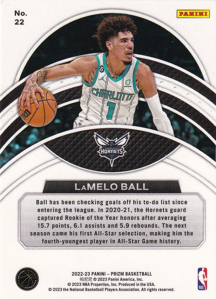 2022-23 Panini Prizm Basketball Dominance #22 Charlotte Hornets, LaMelo Ball