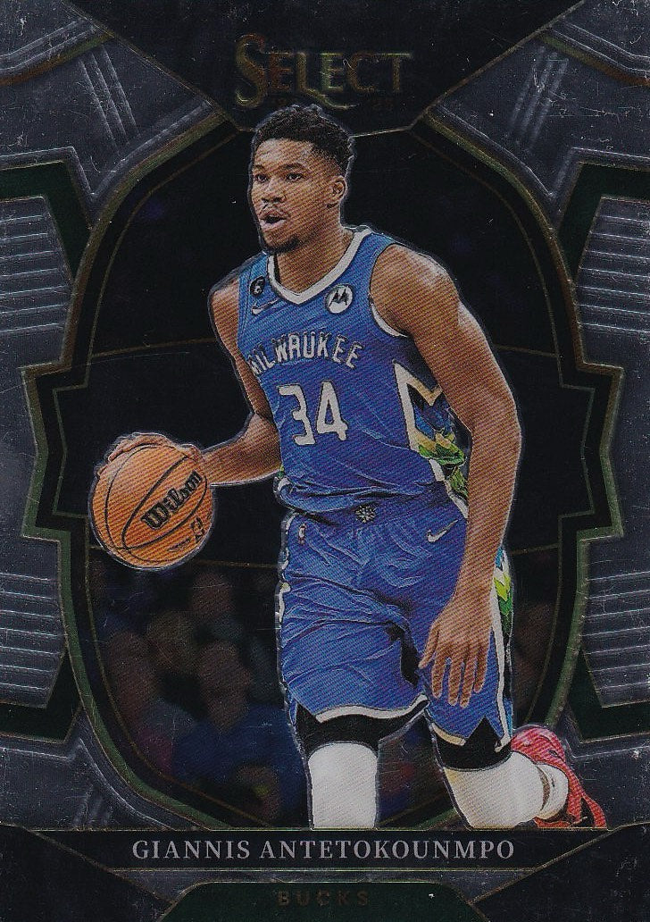2022-23 Panini Select Basketball - Base #61 Milwaukee Bucks, Giannis Antetokounmpo