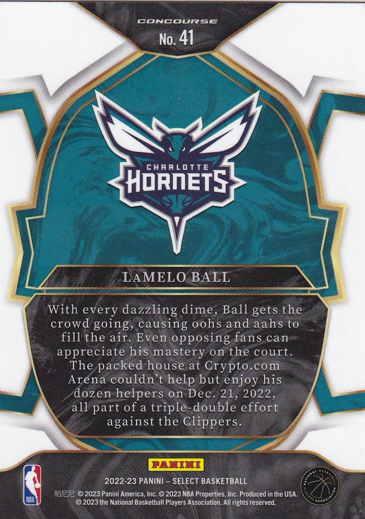 2022-23 Panini Select Basketball - Base #41 Charlotte Hornets, LaMelo Ball