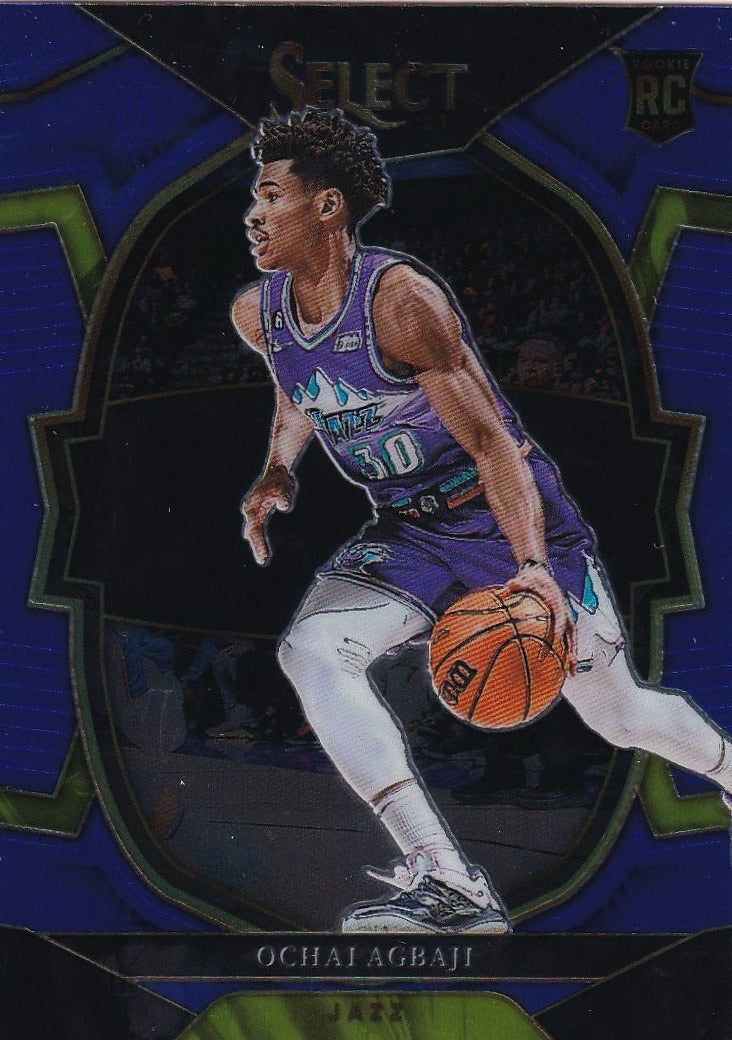 2022-23 Panini Select Basketball Blue (Retail Base) #96 Utah Jazz, Ochai Agbaji