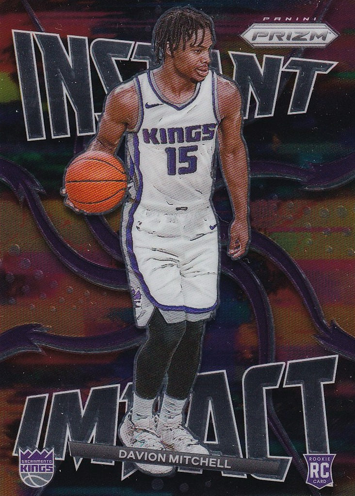 2021-22 Panini Prizm Basketball Instant Impact #19 Sacramento Kings (Davion Mitchell)