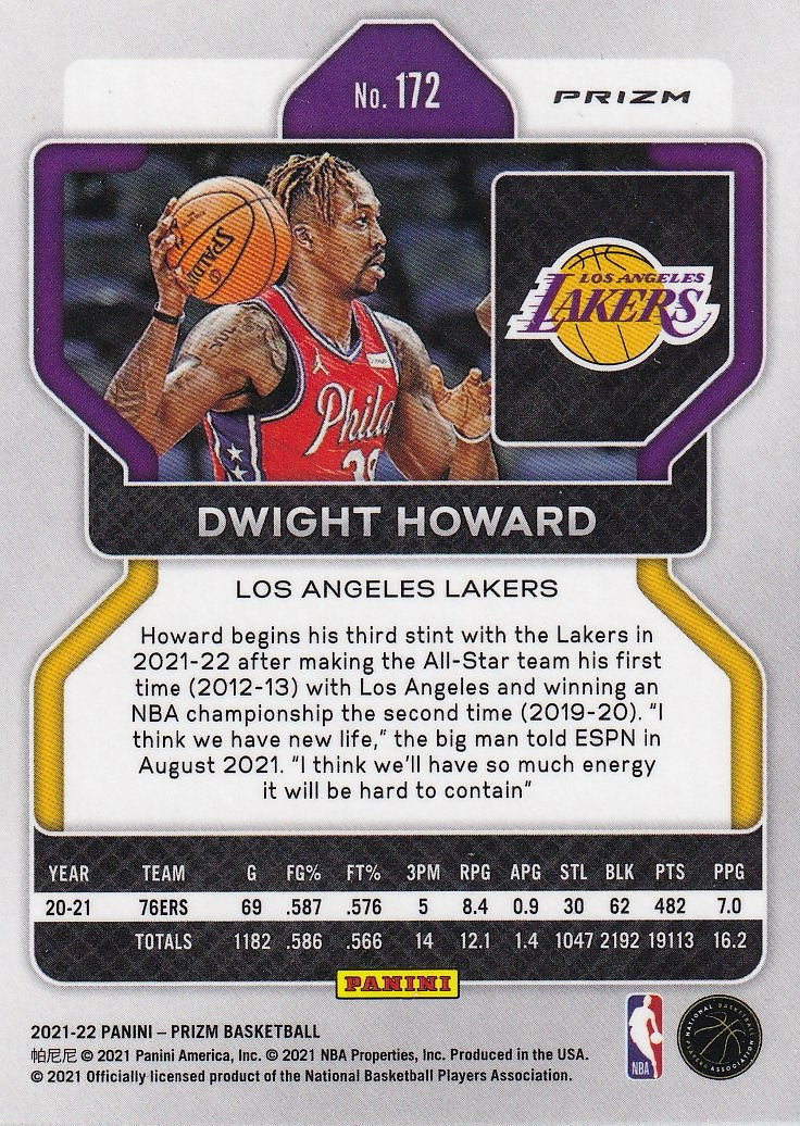 2021-22 Panini Prizm Basketball - Base Ice #172 Los Angeles Lakers (Dwight Howard)