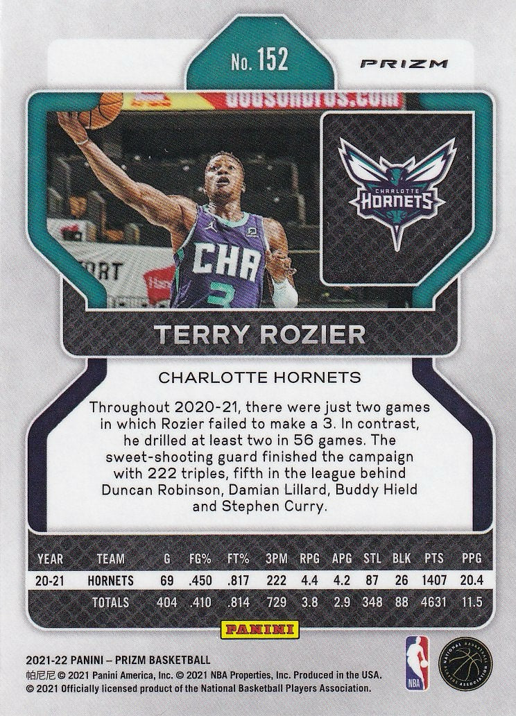 2021-22 Panini Prizm Basketball - Base Ruby Wave #152 Charlotte Hornets (Terry Rozier III)