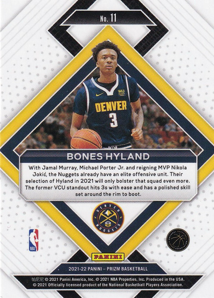 2021-22 Panini Prizm Basketball Emergent #11 Denver Nuggets (Bones Hyland)