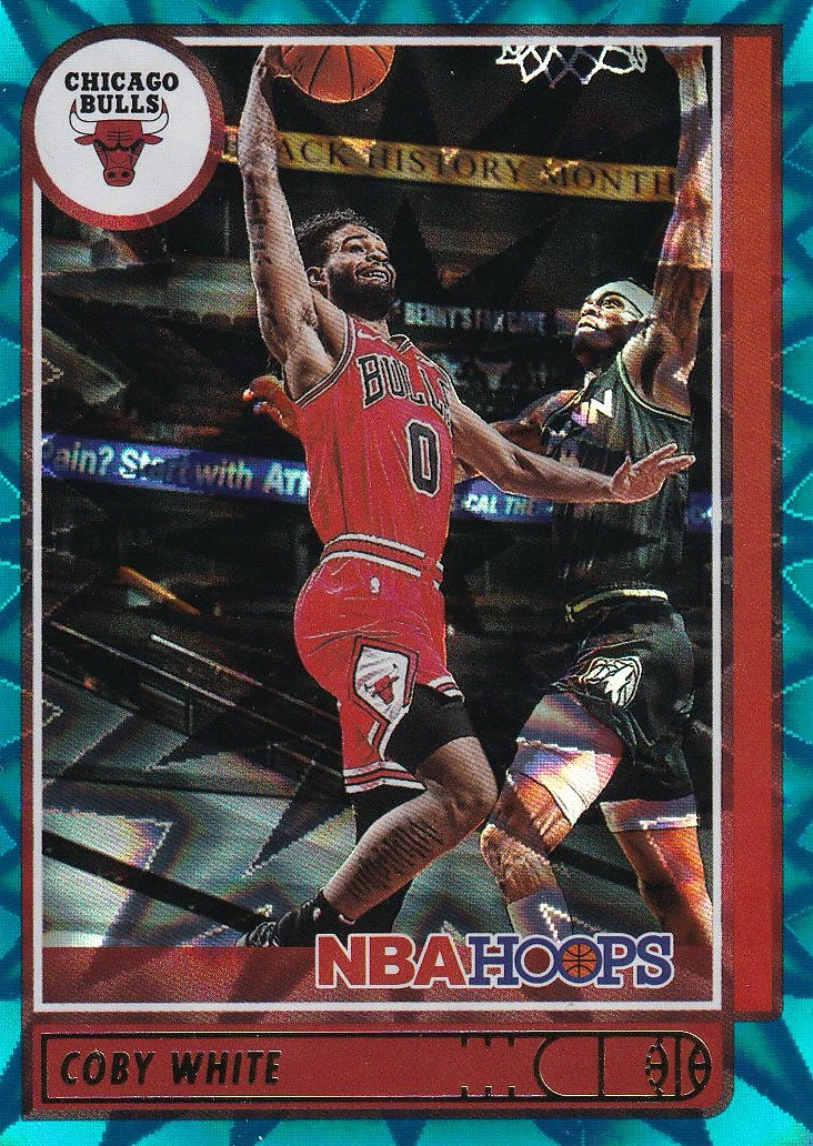 2021-22 Hoops Basketball - Base Teal Explosion #35 Chicago Bulls (Coby White)