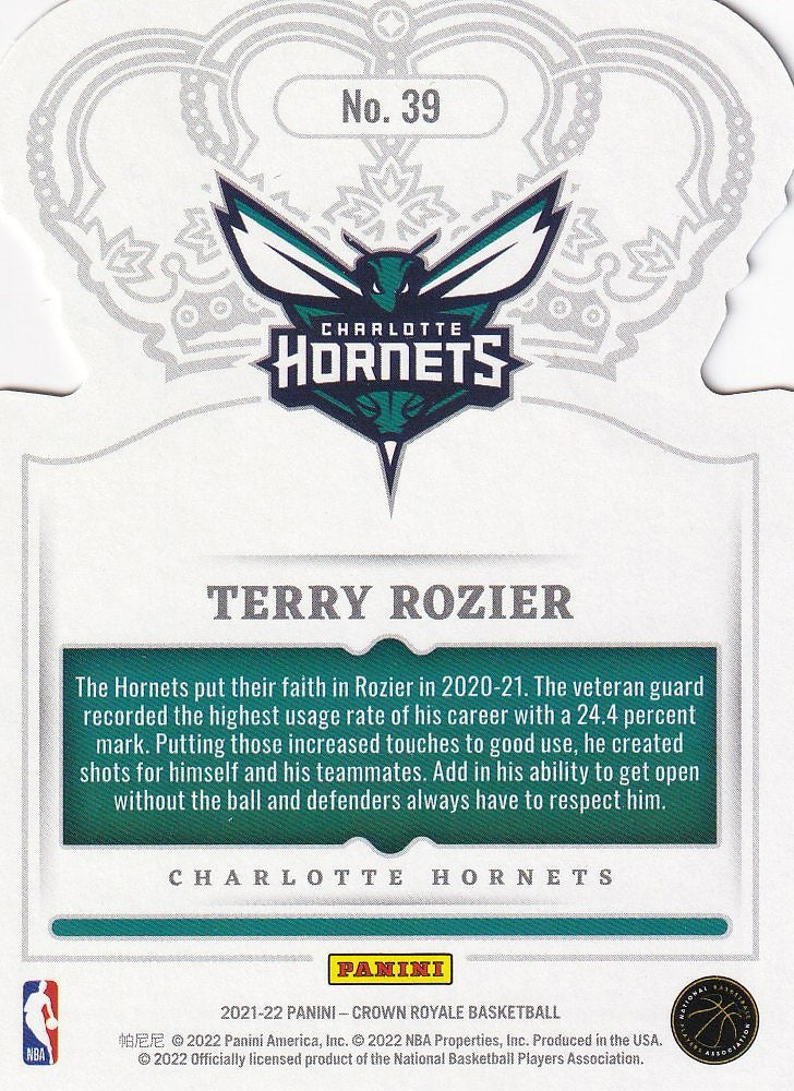 2021-22 Panini Crown Royale Basketball - Base #39 Charlotte Hornets (Terry Rozier)