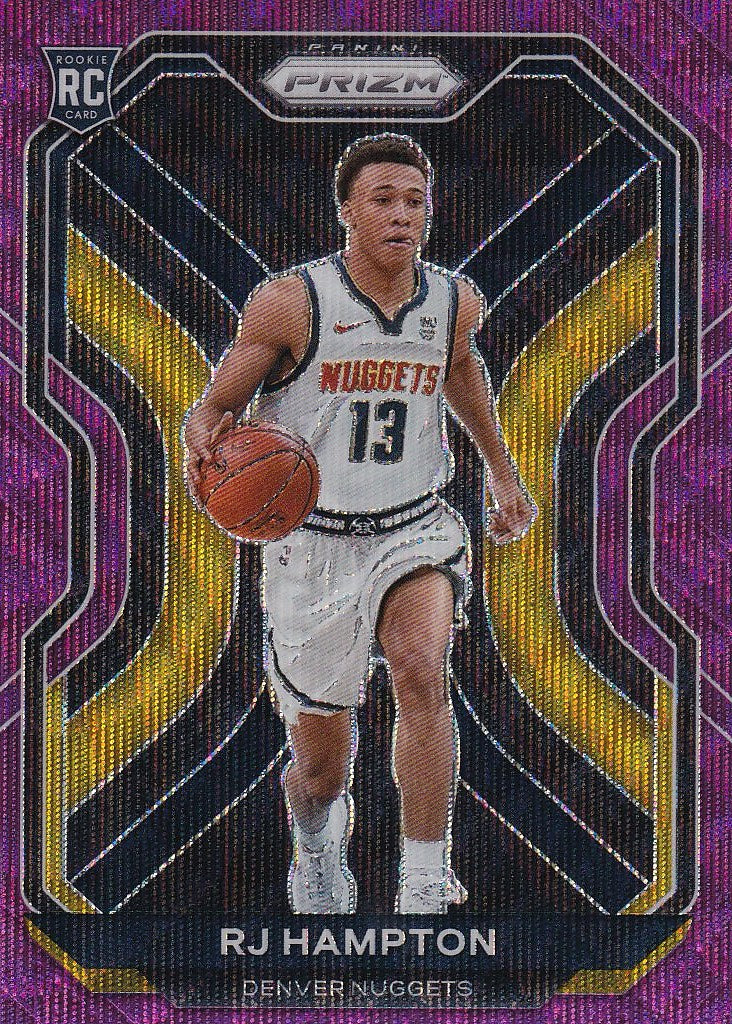 2020-21 Panini Prizm Basketball Purple Wave Prizms #286 Denver Nuggets, RJ Hampton