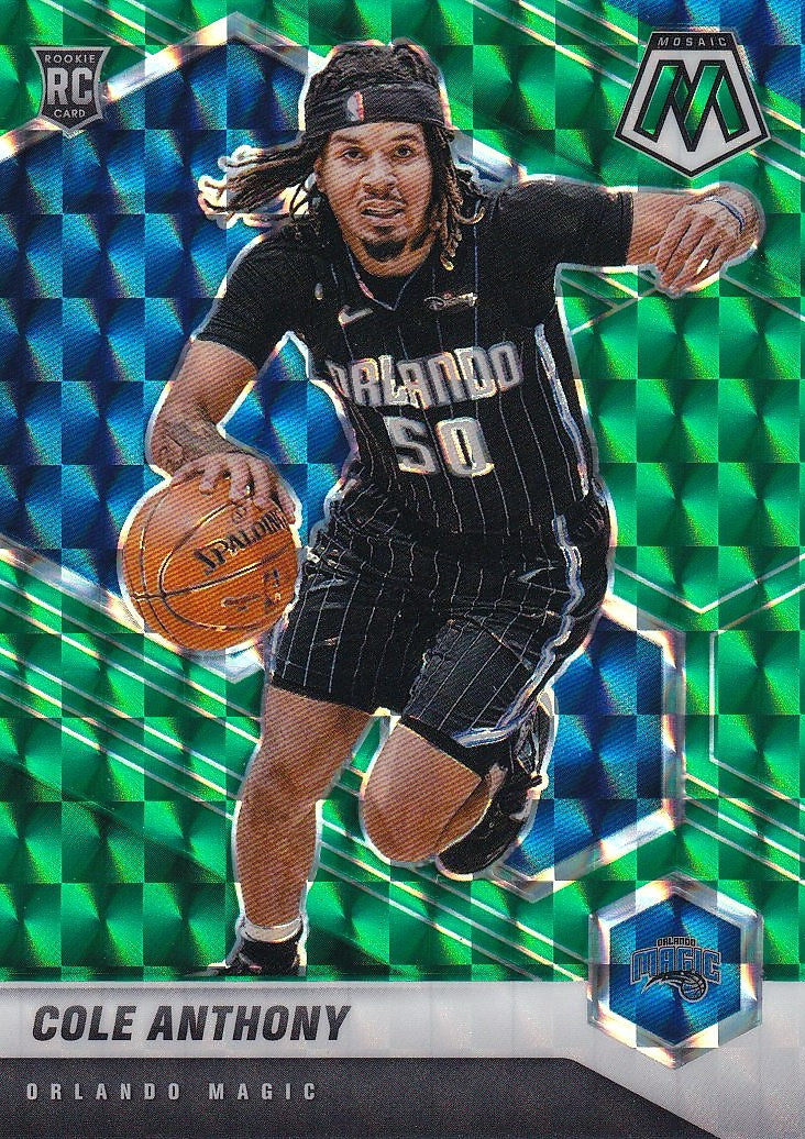 2020-21 Panini Mosaic Basketball Mosaic Green #207 Orlando Magic, Cole Anthony