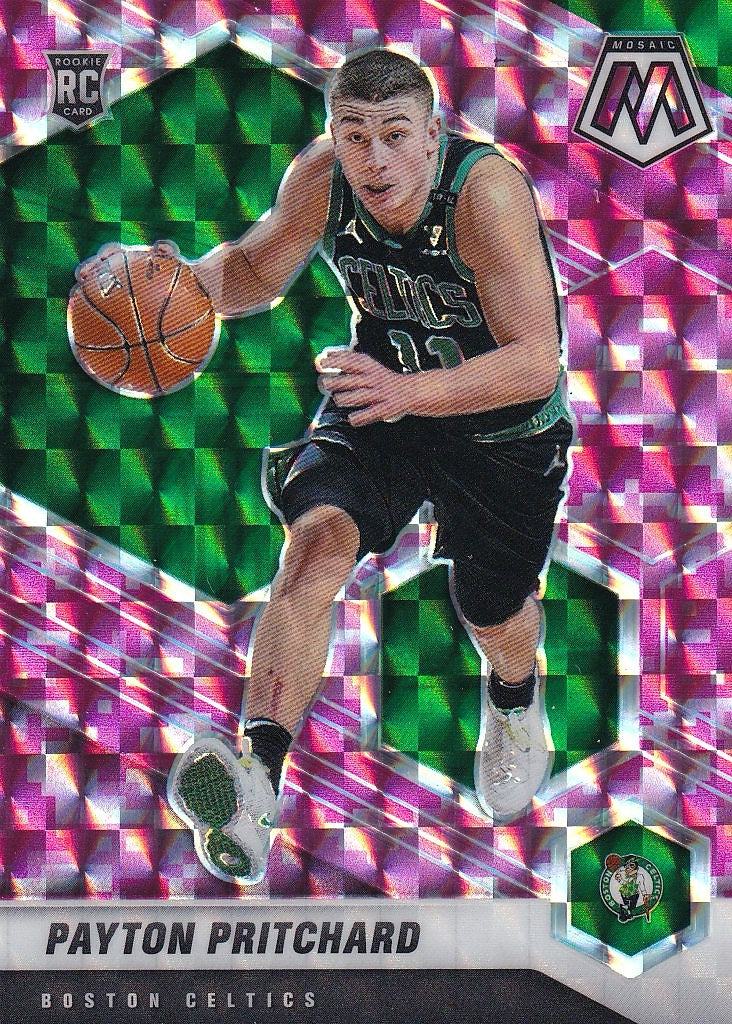 2020-21 Panini Mosaic Basketball Mosaic Camo Pink #210 Boston Celtics, Payton Pritchard