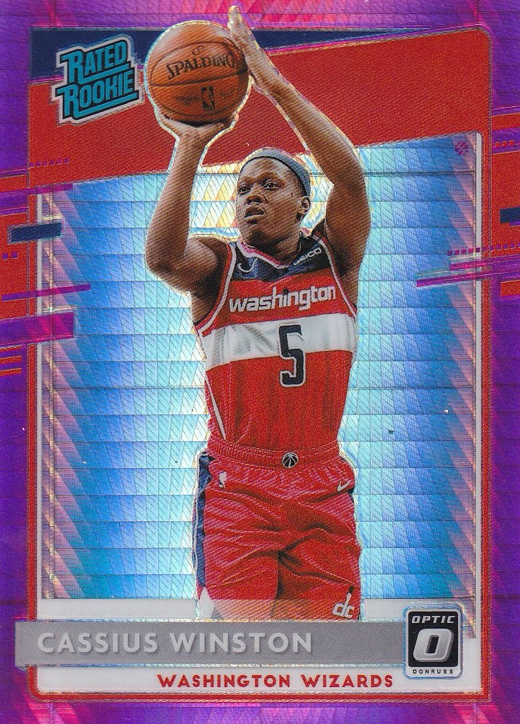 2020-21 Donruss Optic Basketball Hyper Pink #198 Washington Wizards (Cassius Winston)