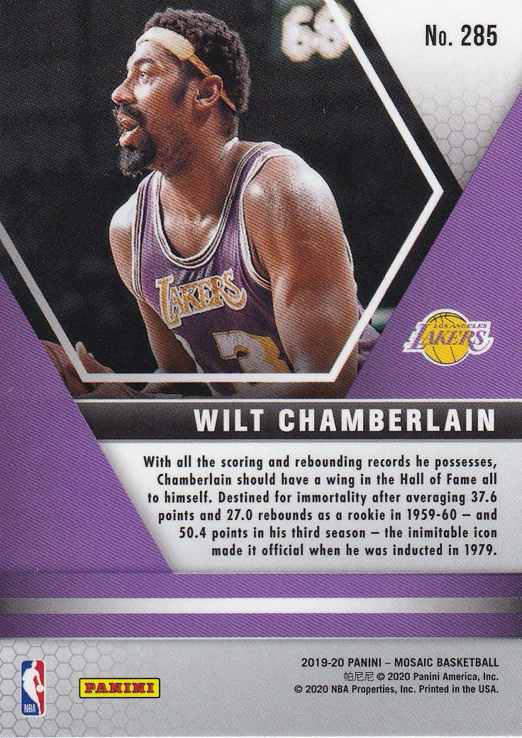 2019-20 Panini Mosaic Basketball - Base #285 Wilt Chamberlain Los Angeles Lakers,
