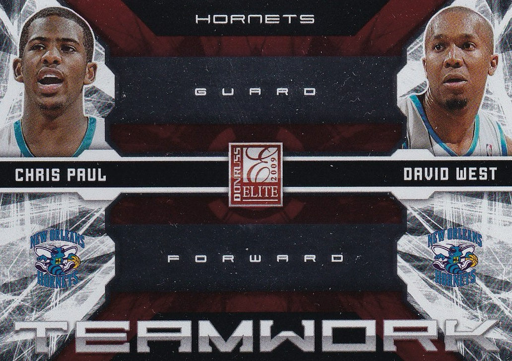 2009-10 Donruss Elite Basketball Teamwork Combos Red #/249 #19 Chris Paul / David West Charlotte Hornets, SN249