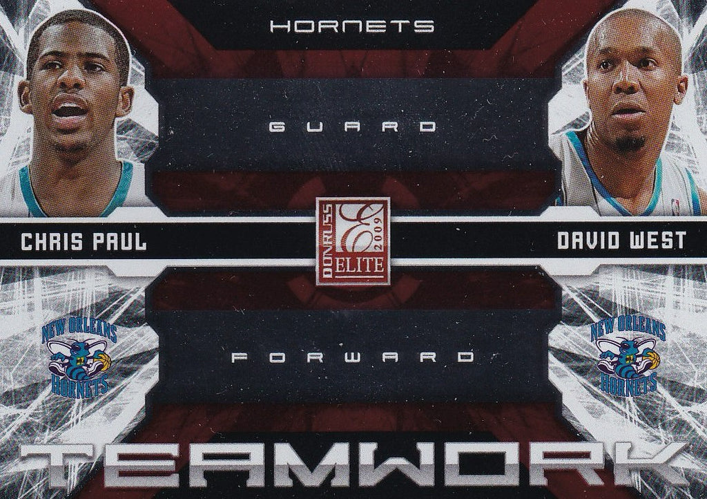 2009-10 Donruss Elite Basketball Teamwork Combos Red #/249 #19 Chris Paul / David West Charlotte Hornets, SN249