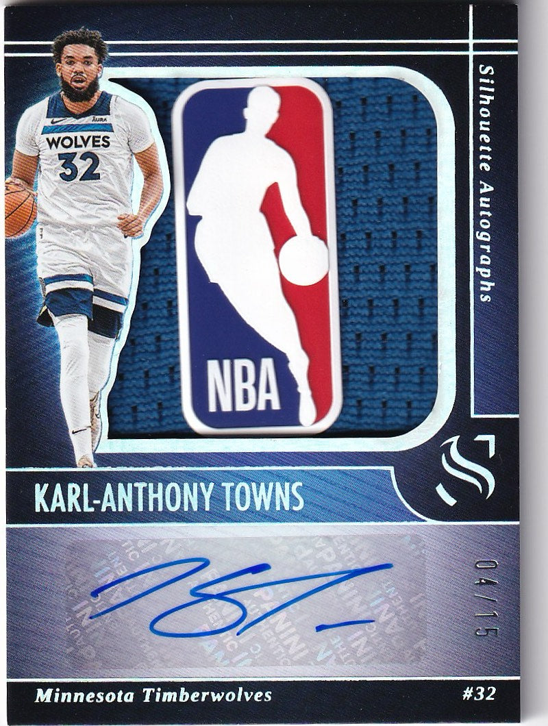 2024-25 Panini Silhouette Basketball Autographs /15 #SIL-KAT Karl-Anthony Towns Minnesota Timberwolves