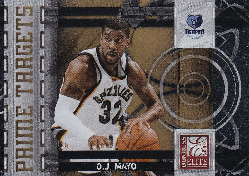 2009-10 Donruss Elite Basketball Prime Targets Gold #/100 #12 O.J. Mayo Memphis Grizzlies