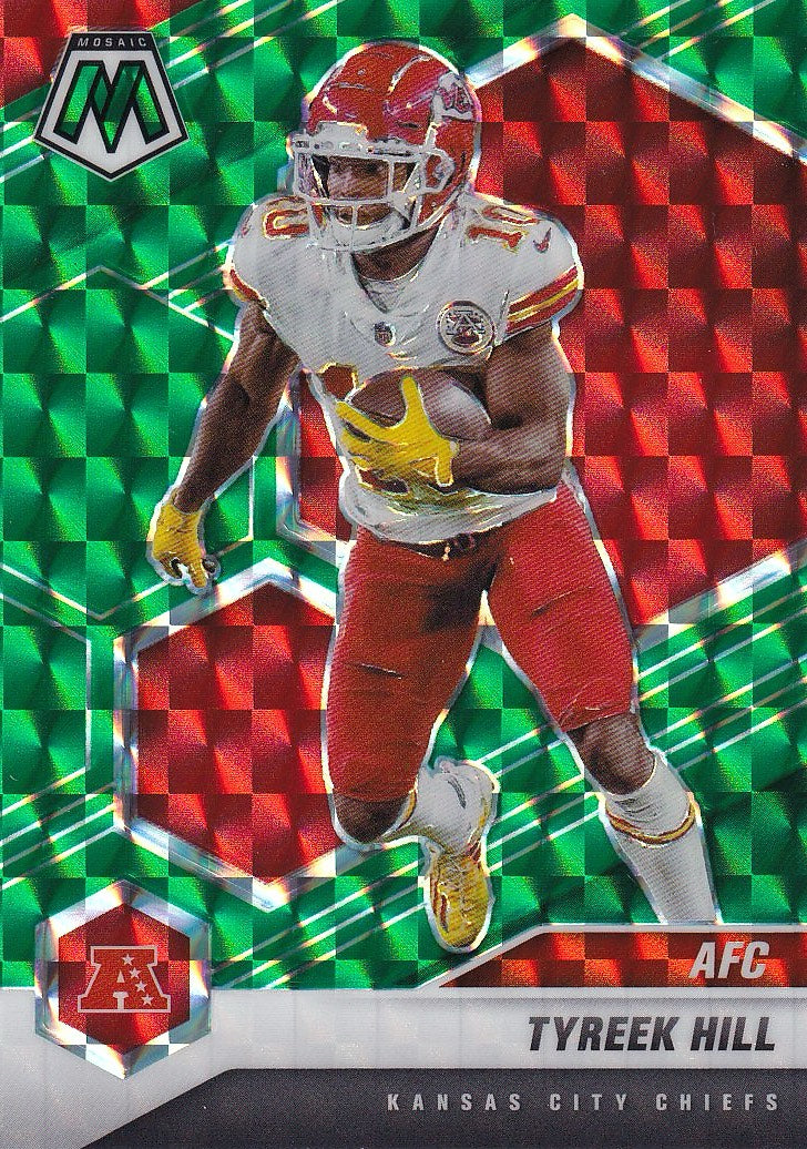 2021 Panini Mosaic Football - Base Prizm Green #5 Kansas City Chiefs, Tyreek Hill
