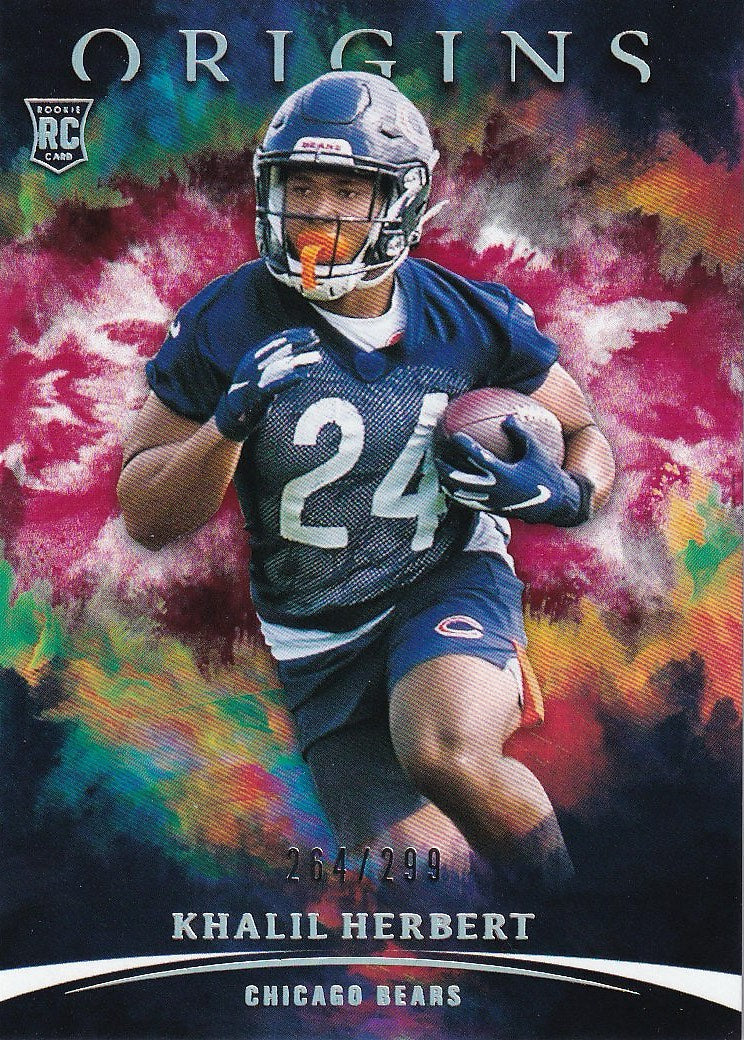 2021 Panini Origins Football - Base Red #/299 #149 Chicago Bears, Khalil Herbert