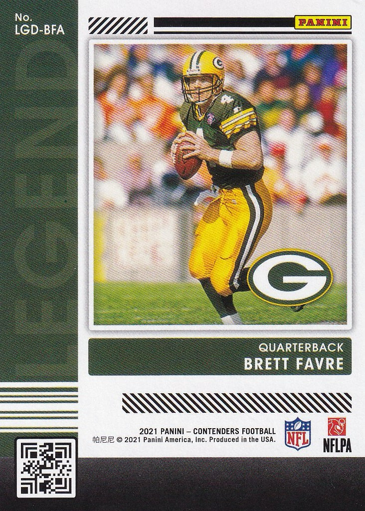 2021 Panini Contenders Football Legendary Contenders #LGD-BFA Green Bay Packers, Brett Favre